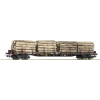Wagon platforma z ładunkiem drewna, SBB Roco 76574 H0